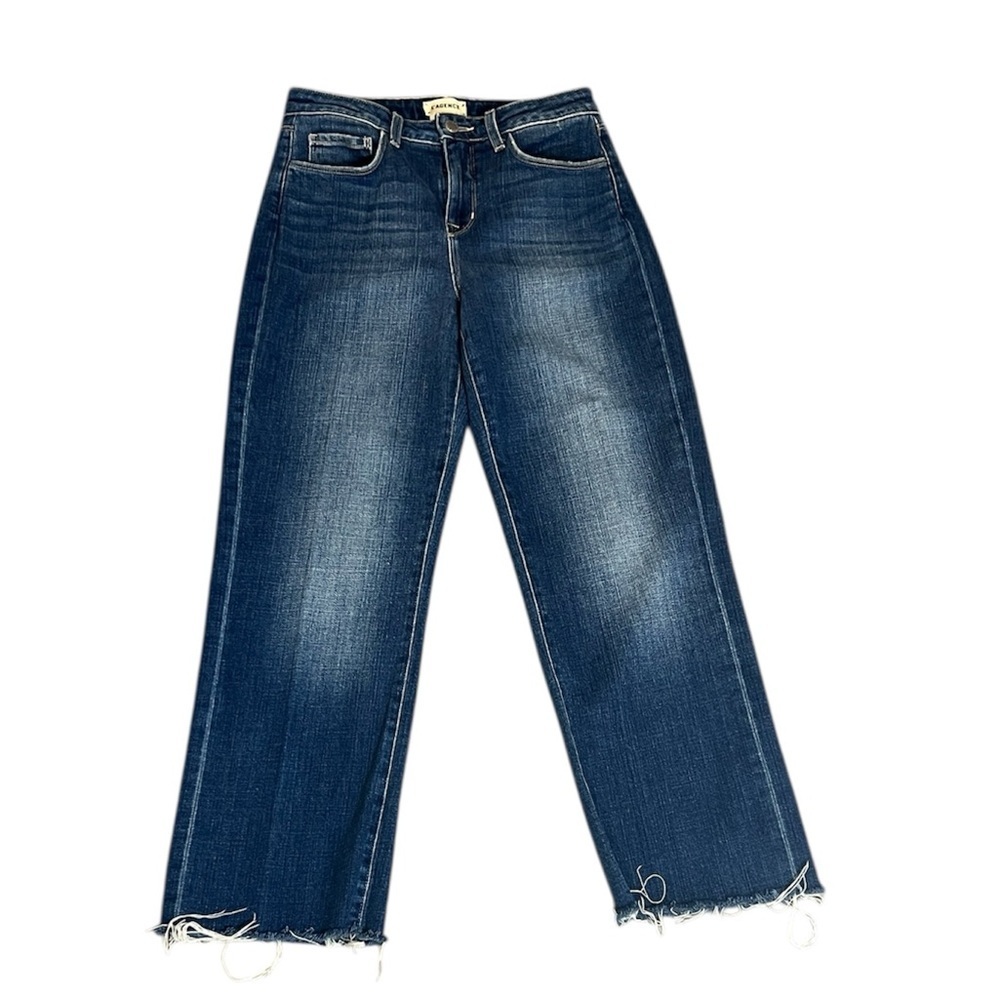 L’agence Wanda blue wide leg raw hem jeans size 25 - Picture 2 of 8